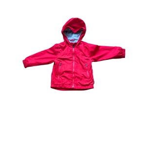 Baby Gap Red Hooded Windbreaker Jacket Full Zip Jersey Lined Toddler Size 3T